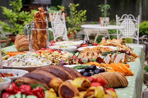 business lunch and platters